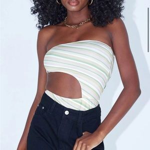 Striped Strapless Bodysuit